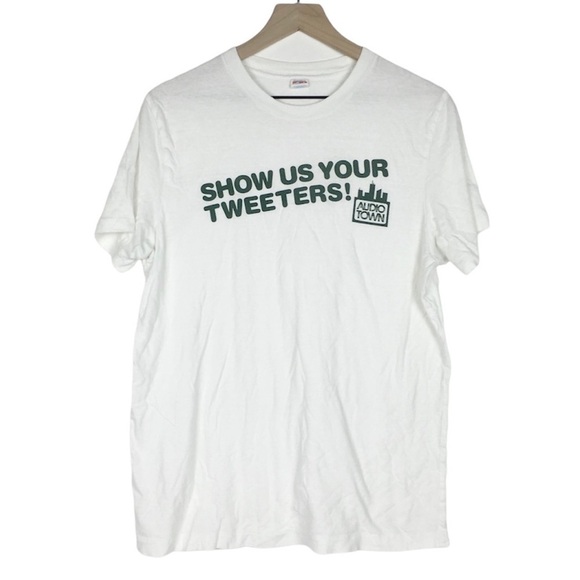 HOLLISTER Y2K Vintage T Shirt Graphic Show Us Your Tweeters Audio Geek Large - Picture 1 of 9